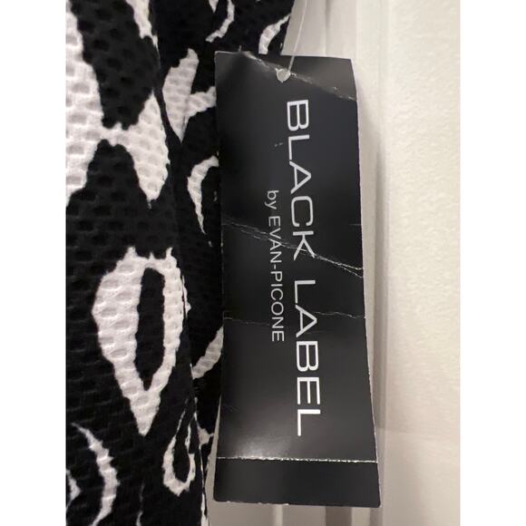 NWT Black Label by Evan Picone Women Sleeveless Sheath Dress Size 18 Black White - Picture 4 of 6